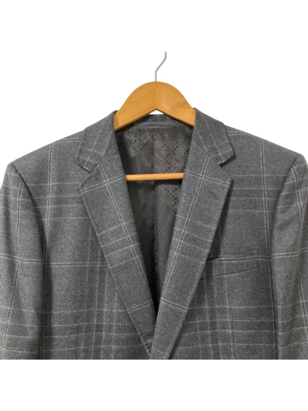 Gucci Plaid Tailored Jacket Trousers Pants Suit Set Gray